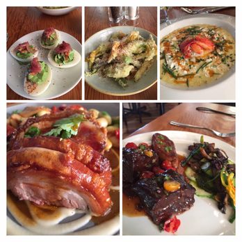 TORC - Left to right.. Deviled eggs (Must Have), fried squash blossoms/ beans, Lobster rissoto, MY FAV Panacetta, and their short ribs.. - New American Near Me - Napa, California TORC - Left to right.. Deviled eggs (Must Have), fried squash blossoms/ beans, Lobster rissoto, MY FAV Panacetta, and their short ribs.. - New American Near Me - Napa, California