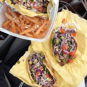 Super Gyros - Bottom right is chicken, top right is beef and lamb, and the top left is the super gyro - Food Trucks Near Me - Kirkland, Washington