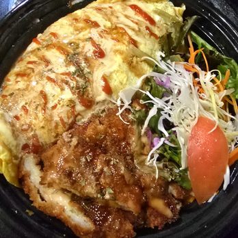 Rolly Kimbab - Fried Pork Cutlet with Omlet Rice Meal. Cutlet is tender and tasty. Omelette rice really good. - Korean Near Me - Bayside, New York