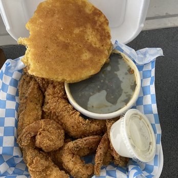 Tori's Place - Catfish and Prawns Combo with greens side - Soul Food Near Me - Sacramento, California Tori's Place - Catfish and Prawns Combo with greens side - Soul Food Near Me - Sacramento, California