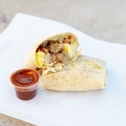 Modern Grind - Jalapeno & Bacon Burritos made in house.  Available in Sausage as well.  Comes with a Sonoran salsa.