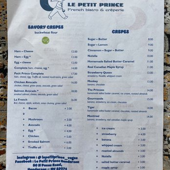 Le Petit Prince - Menu - Creperies Near Me - Henderson, Nevada Le Petit Prince - Menu - Creperies Near Me - Henderson, Nevada