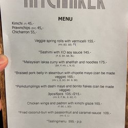 Hitchhiker - This evenings menu