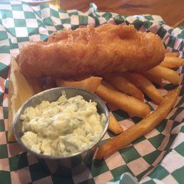 Fish and chips, generous portion with awesome home made tartar sauce Fish and chips, generous portion with awesome home made tartar sauce