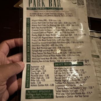 Park Bar - Beer Menu - Bars Near Me - Atlanta, Georgia Park Bar - Beer Menu - Bars Near Me - Atlanta, Georgia