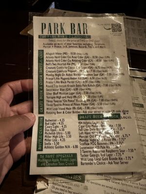 Menu photo 6 Park Bar Atlanta, GA Menu photo 6 Park Bar Atlanta, GA