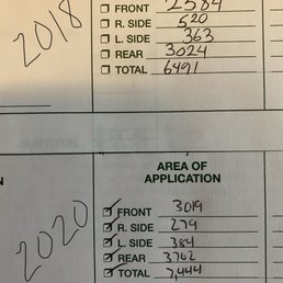 2018 and 2020 yard estimates at same location.