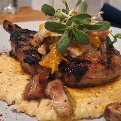Pearl - Pork chop with pimento cheese grits