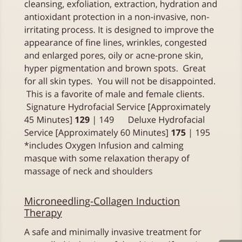 Skin Zen Spa - You can see they clearly state 45 minutes, good for all skin types, and includes a neck and shoulder massage. - Massage Near Me - Austin, Texas
