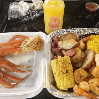 Seafood Destiny - Shrimp and crab leg boil with Tamalade's mango lemonade. - Seafood Near Me - Greensboro, North Carolina Seafood Destiny - Shrimp and crab leg boil with Tamalade's mango lemonade. - Seafood Near Me - Greensboro, North Carolina