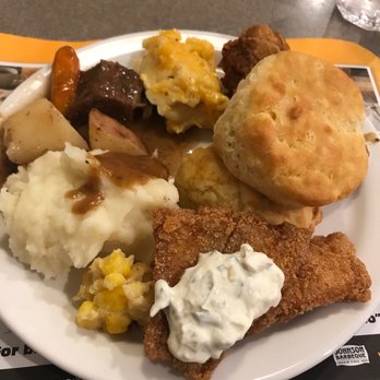 Some Of The Meats On Fred S Buffet Bacon Sausages Fried Chicken