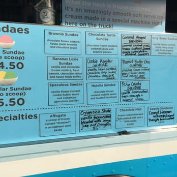 Lexie's Frozen Custard - Menu 4/6/16 at Off the Grid: Pleasant Hill - Ice Cream & Frozen Yogurt Near Me - Berkeley, California Lexie's Frozen Custard - Menu 4/6/16 at Off the Grid: Pleasant Hill - Ice Cream & Frozen Yogurt Near Me - Berkeley, California