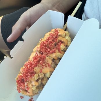 Two Hands Corn Dogs - Potato dog, half mozzarella half dog - Hot Dogs Near Me - Whittier, California