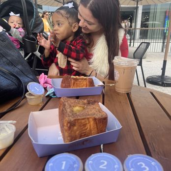 Brique French Toastery - Delilah devouring Grand Dudes bday Brique LA Breakfast - Breakfast & Brunch Near Me - Los Angeles, California