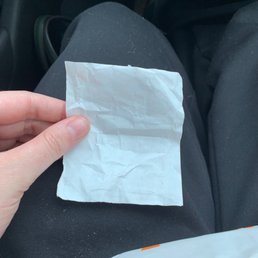 Here is a picture of the "receipt" after having our debit card for over 5 minutes.
