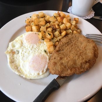Brunch Cafe-St.Charles - Country fried steak. It also came with two pancakes - Breakfast & Brunch Near Me - St. Charles, Illinois