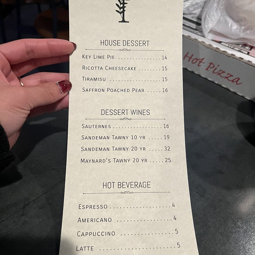 Fern - Today's (11.15.2024) Dessert Menu - New American Near Me - West Palm Beach, Florida Fern - Today's (11.15.2024) Dessert Menu - New American Near Me - West Palm Beach, Florida
