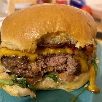 Beat Mazesoba - Beat Burger ($15, delivery) - good, standard burger but was hoping for something a little more interesting - Ramen Near Me - Flushing, New York