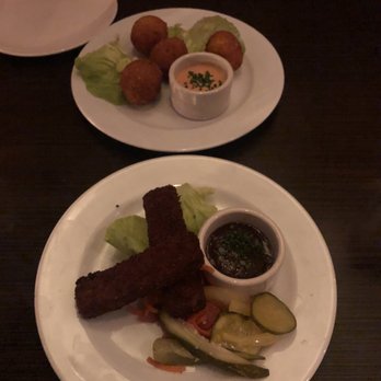 Heritage - Both snacks: Pork Fries and Pimento Croquettes - New American Near Me - Richmond, Virginia Heritage - Both snacks: Pork Fries and Pimento Croquettes - New American Near Me - Richmond, Virginia