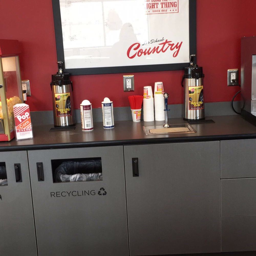 Les Schwab Tire Center - Had a waiting area with coffee water and popcorn - Tires Near Me - Murray, Utah Les Schwab Tire Center - Had a waiting area with coffee water and popcorn - Tires Near Me - Murray, Utah