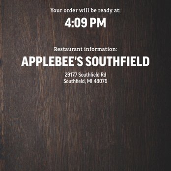 Applebee's Grill + Bar - Useless order confirmation - Sports Bars Near Me - Southfield, Michigan Applebee's Grill + Bar - Useless order confirmation - Sports Bars Near Me - Southfield, Michigan