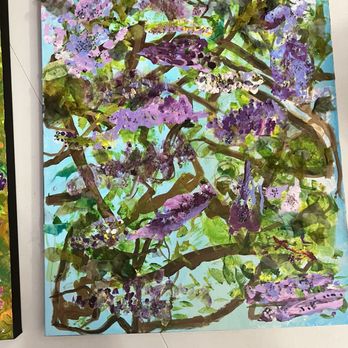 Branches Atelier - Painting of wisteria from 5 year old class. - Preschools Near Me - Los Angeles, California