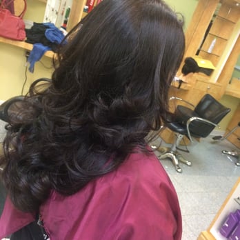 Salon 51 - Went from blue-black to dark brown. Beautiful color and style by Nadia! - Hair Salons Near Me - Raleigh, North Carolina