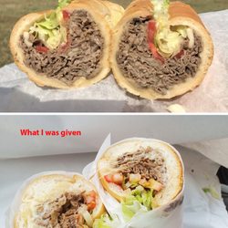 3 D's Pizza - Comparison of what I saw here and what I actually got.. even after showing 3D's what I wanted.