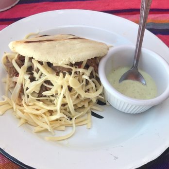 Taquito Lindo - Shredded beef and cheese arepa w/ extra buttery super garlicky "ranch" sauce was amazing. - Tacos Near Me - Puerto Vallarta, JAL