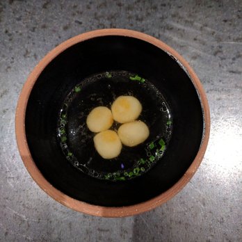 Nonesuch - Ricotta Gnudi in Duck Broth. - New American Near Me - Oklahoma City, Oklahoma Nonesuch - Ricotta Gnudi in Duck Broth. - New American Near Me - Oklahoma City, Oklahoma