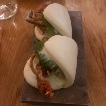 Kyu - Soft Shell Crab Steamed Bun - Asian Fusion Near Me - Miami, Florida Kyu - Soft Shell Crab Steamed Bun - Asian Fusion Near Me - Miami, Florida