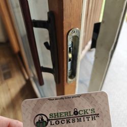 Sherlock's Locksmith - Sliding door lock mechanism replacement & adjustment.