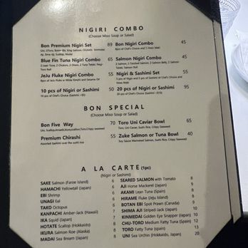 Bon - Menu - Sushi Bars Near Me - Westwood, New Jersey