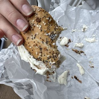 Inglorious Bagels - Everything bagel with cream cheese - Bagels Near Me - Carlsbad, California Inglorious Bagels - Everything bagel with cream cheese - Bagels Near Me - Carlsbad, California