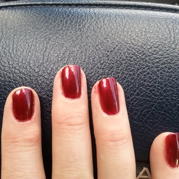 Classic Nails - From a distance, these look fine. But look closely. Smudges, skips, clumps, and polish not totally covering the nail bed. - Nail Salons Near Me - Gresham, Oregon