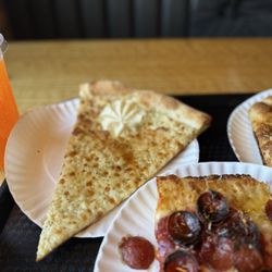 Jimmy's Pizza Café - Thin Jimmy's Signature White Pizza Slice