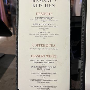 Ramsay's Kitchen - 2/3/24 Menu - New American Near Me - Las Vegas, Nevada