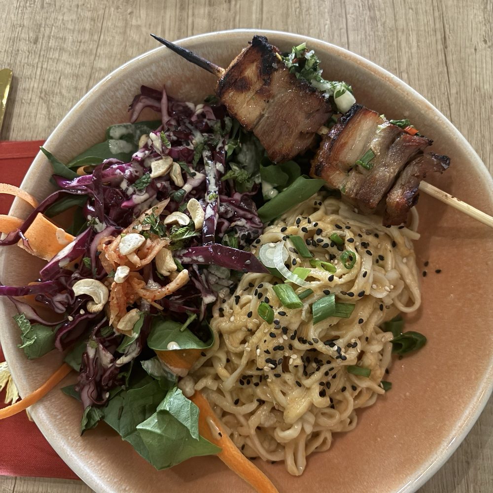 Naz - Noodle dish with pork belly - Peruvian Near Me - Ashland, Oregon