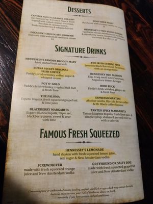 Menu photo 6 Hennessey's Tavern Dana Point, CA