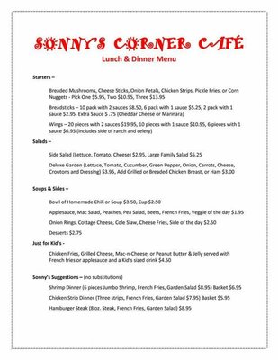 Menu photo 3 Sonny's Corner Cafe and Pizzeria Sidell, IL Menu photo 3 Sonny's Corner Cafe and Pizzeria Sidell, IL