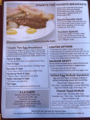 Menu photo 5 Dysart's Restaurant Broadway Bangor, ME