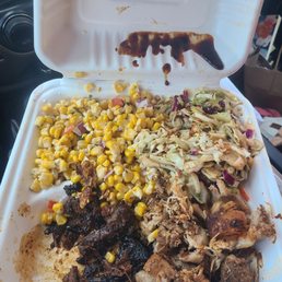 Really dry chicken & chopped brisket. Very disappointed.