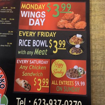 Shako Mako Grill - Menú daily deals - Middle Eastern Near Me - Glendale, Arizona