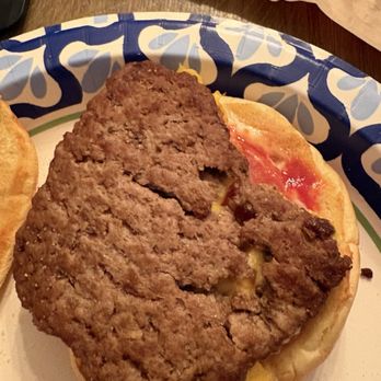 Wendy's - I couldn't even get a complete burger patty. - Burgers Near Me - Marietta, Georgia Wendy's - I couldn't even get a complete burger patty. - Burgers Near Me - Marietta, Georgia