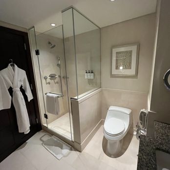 InterContinental Boston - Wonderful shower with fluffy towels, robe and even slippers! - Hotels Near Me - Boston, Massachusetts