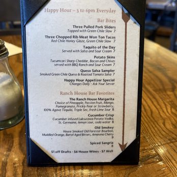 The Ranch House - Happy hour menu - American Near Me - Santa Fe, New Mexico