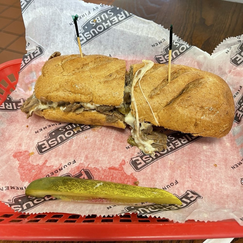 Firehouse Subs - Medium steak and cheese no onion with pickle - Fast Food Near Me - Madison, Alabama