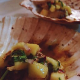 Scallops and mango. Delicious!
