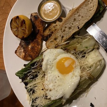 Acova - Grilled Romaine Caesar Salad w/ Blackened Salmon - New American Near Me - Denver, Colorado Acova - Grilled Romaine Caesar Salad w/ Blackened Salmon - New American Near Me - Denver, Colorado