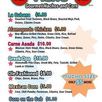 NachoFalt - Menu from their facebook - Food Trucks Near Me - Wilmington, North Carolina